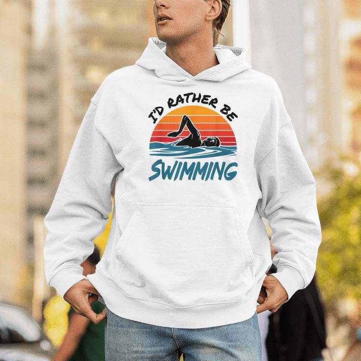I'd Rather Be Swimming Retro Swim Swimmer Men Hoodie I'd Rather Be Swimming Retro Swim Swimmer Men Hoodie