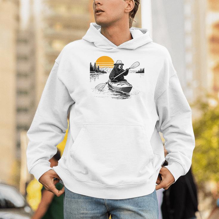 Kayaking Bear Retro Sunset Paddling Canoe Outdoor Adventure Men Hoodie Kayaking Bear Retro Sunset Paddling Canoe Outdoor Adventure Men Hoodie
