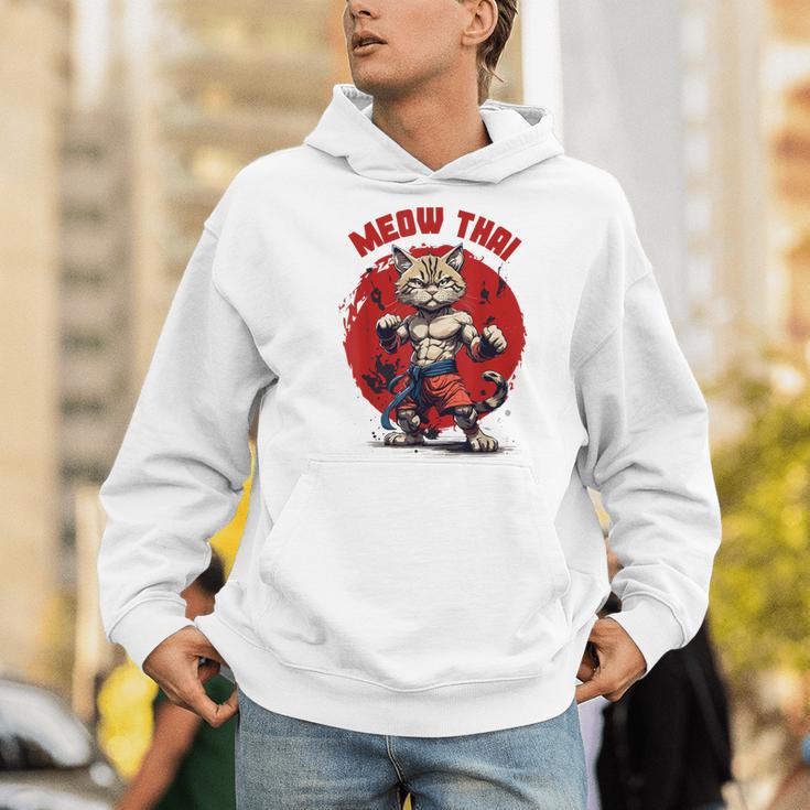 Meow Thai Funny Muay Thai And Cats Lover Men Hoodie Meow Thai Funny Muay Thai And Cats Lover Men Hoodie