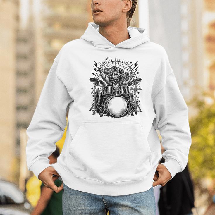 Spaniel Rock Drum Kit Men Hoodie