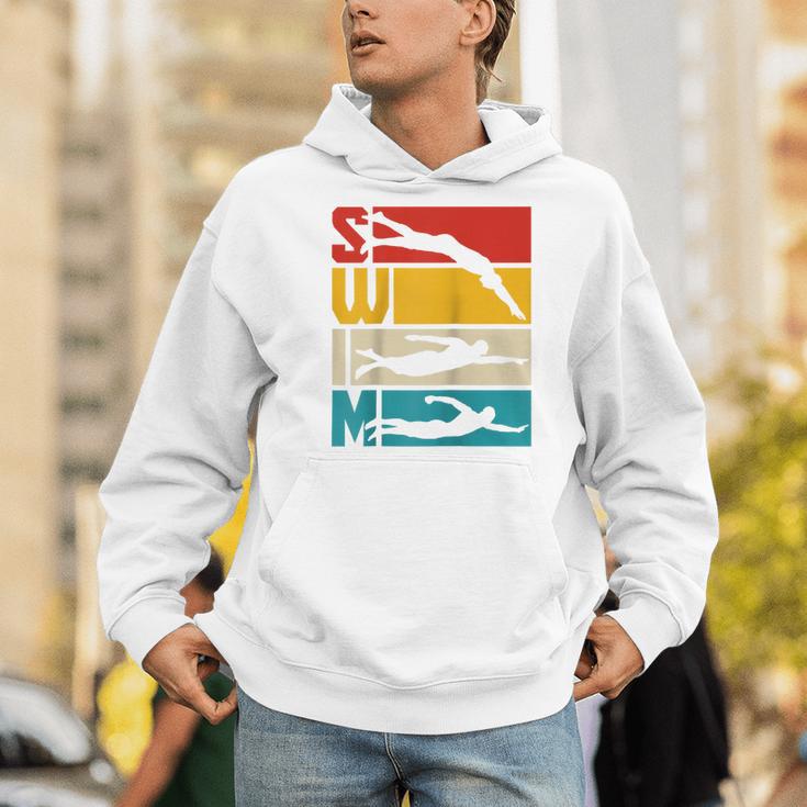 Swim Swimming Vintage Retro Swimmer Raglan Baseball Tee Men Hoodie Swim Swimming Vintage Retro Swimmer Raglan Baseball Tee Men Hoodie