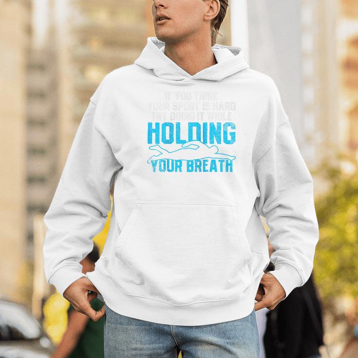 Swimming Swimmer Raglan Baseball Tee Men Hoodie
