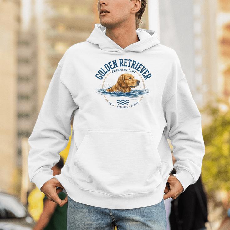 Women's Golden Retriever Swimming Men Hoodie