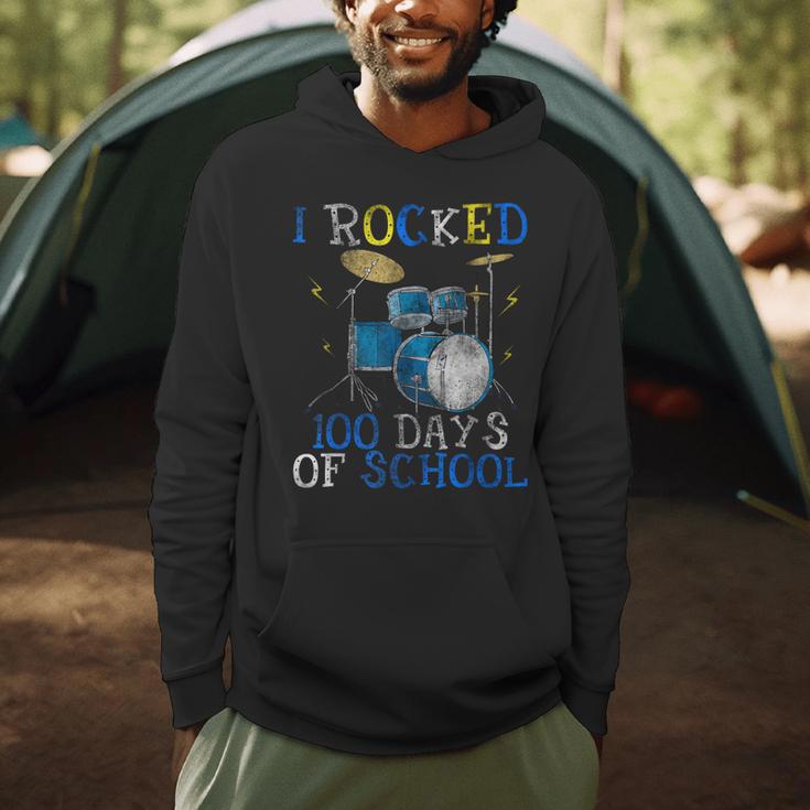 100th Day Of SchoolShirt Happy 100 Days Drum Kit Music Men Hoodie