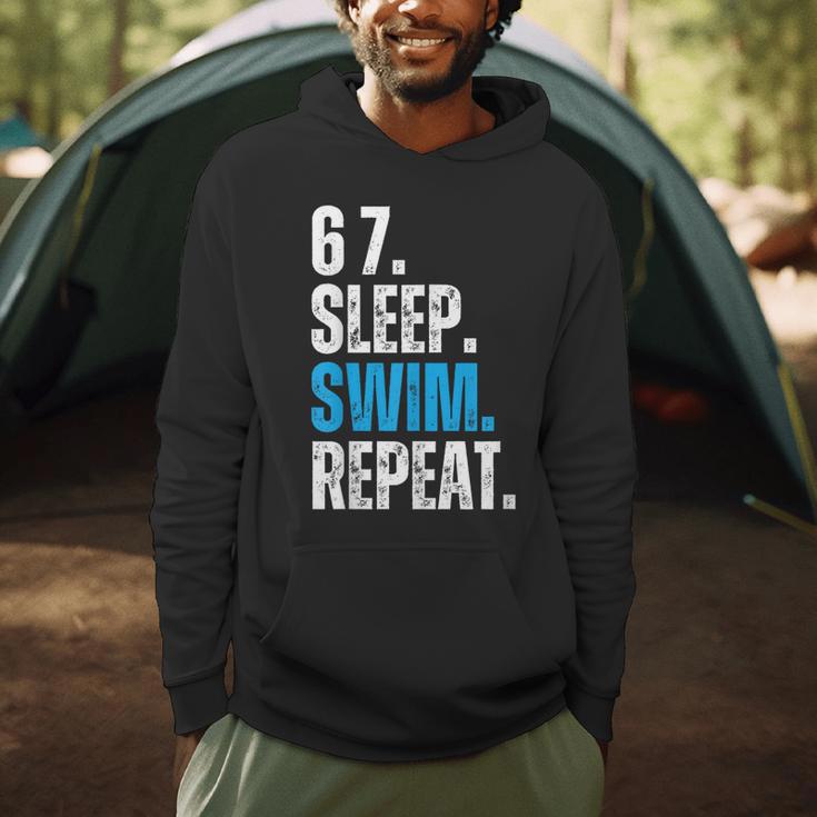 67 Sleep Swim Repeat Swimming Swimmer 67 Meme Men Hoodie