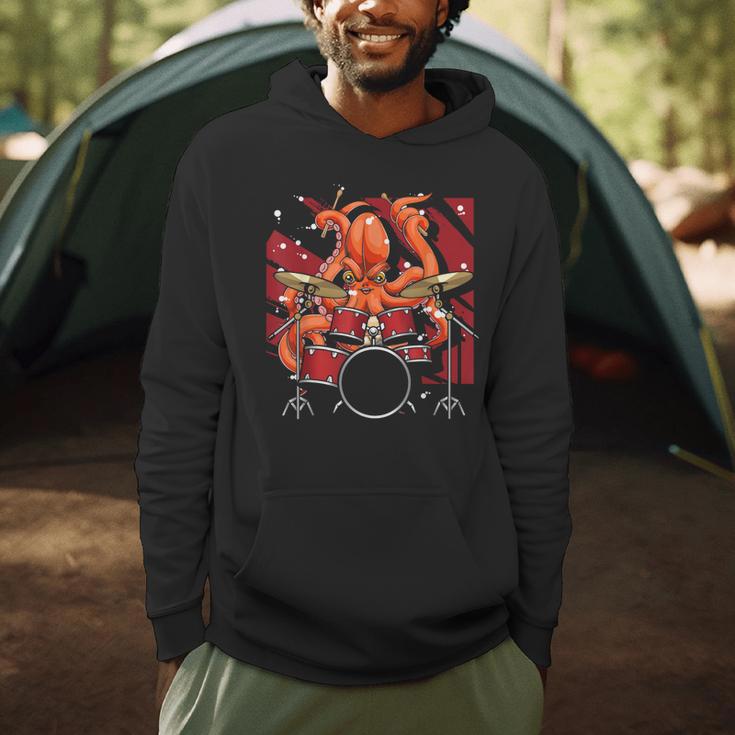 Animal Octopus Musician Drum Kit Octopus Drummer Men Hoodie