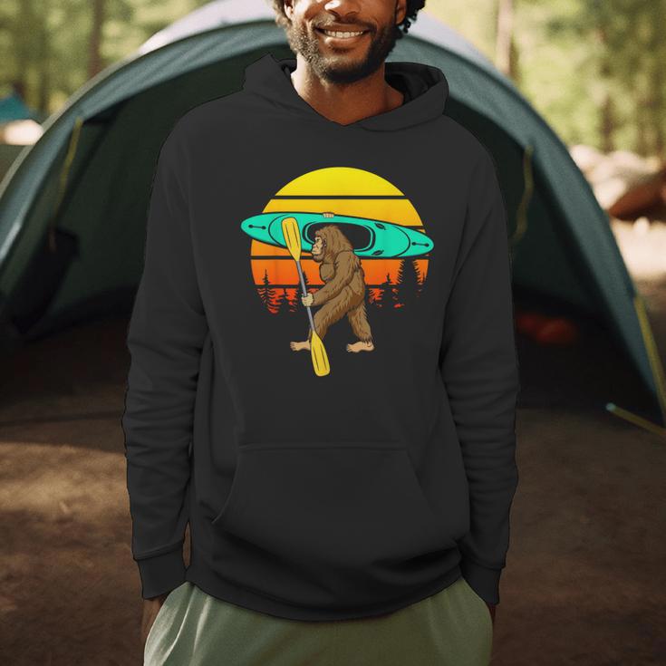 Bigfoot Kayak Paddling Lake Rafts Inflatable Canoe Sasquatch Men Hoodie
