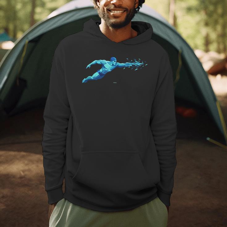Blue Water Swimming In Freestyle Stroke Men Hoodie Blue Water Swimming In Freestyle Stroke Men Hoodie