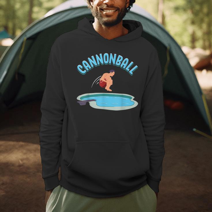 Cannonball Swimming Pool Fun Diving Diver Swimmer Cool Men Hoodie