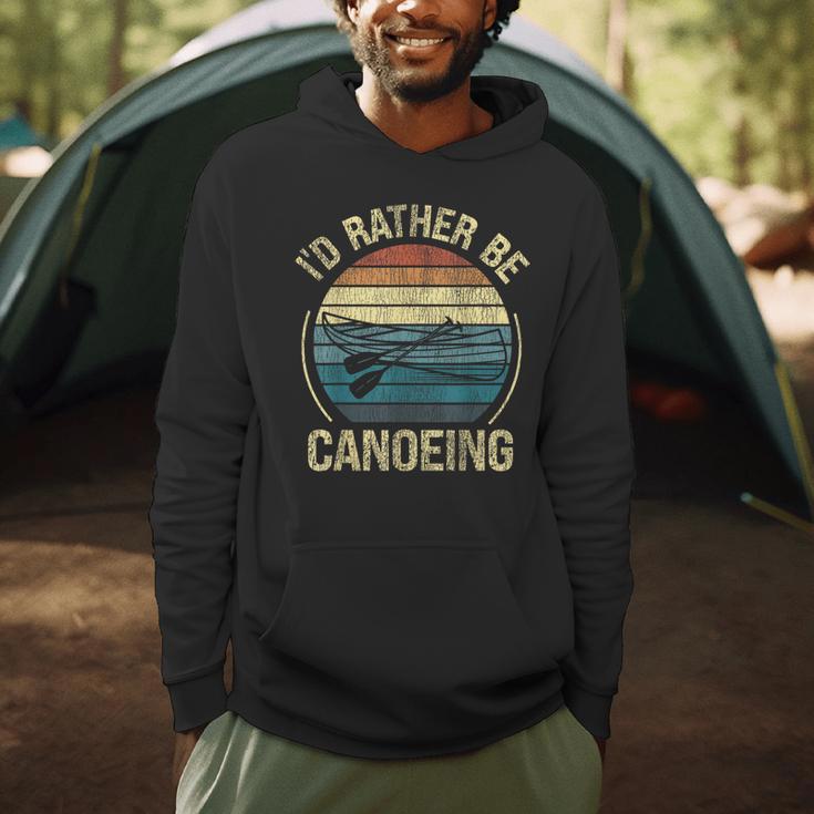 Canoe Canoeing Retro Vintage I'D Rather Be Canoeing Men Hoodie