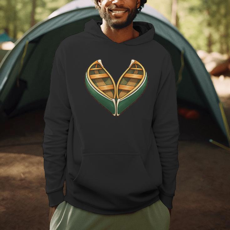 Canoe Heart Cute Minimalist Paddling Adventure Men Hoodie