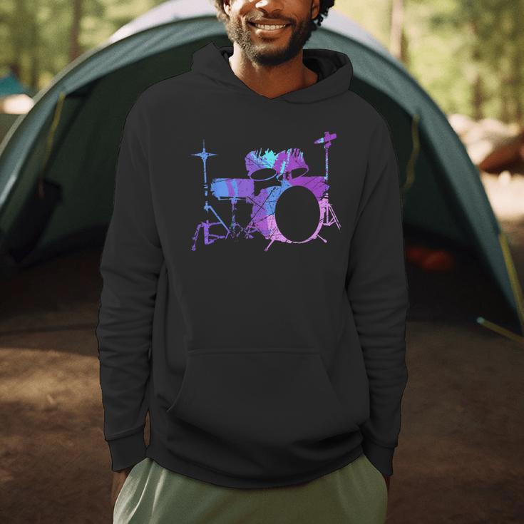 Cool Drum Kit Percussion Vintage Retro Drummer Costume Men Hoodie Cool Drum Kit Percussion Vintage Retro Drummer Costume Men Hoodie