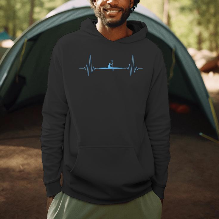 Cool Kayaking Heartbeat Canoe Boating Kayaks Outdoor Sport Men Hoodie