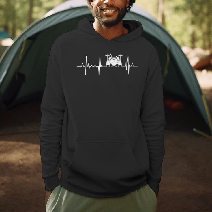 Drum Kit Cardiogram Drum Musician ECG Men Hoodie Drum Kit Cardiogram Drum Musician ECG Men Hoodie