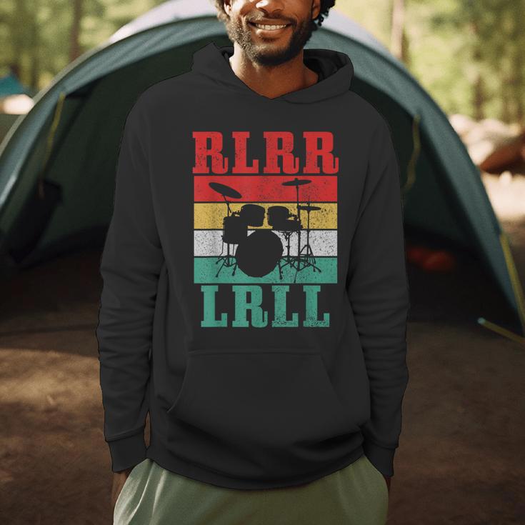 Drummer RLRR LRLL Vintage Drum Kit Men Hoodie Drummer RLRR LRLL Vintage Drum Kit Men Hoodie