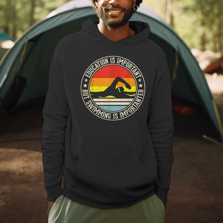 Education Is Important But Swimming Is Importanter Men Hoodie