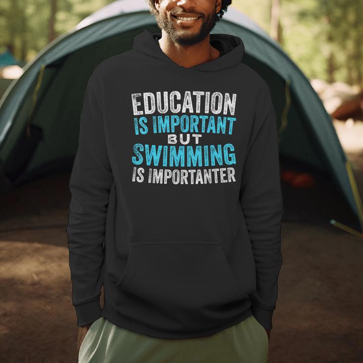 Education Is Important But Swimming Is Importanter Swimmer Men Hoodie Education Is Important But Swimming Is Importanter Swimmer Men Hoodie