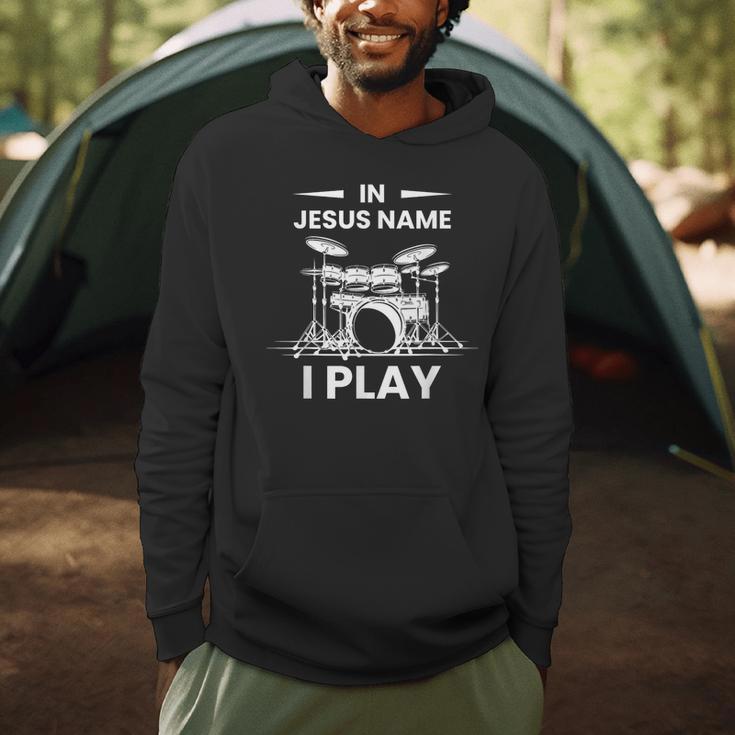 In Jesus Name I Play Drummer Drum Kit Men Hoodie In Jesus Name I Play Drummer Drum Kit Men Hoodie