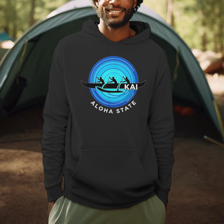 Kai Outrigger Canoe Hawaii Aloha State Paddling Retro Men Hoodie