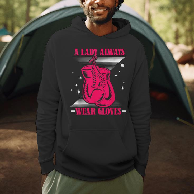A Lady Always Wear Gloves Kickboxer Fan Muay Thai Boxing Men Hoodie A Lady Always Wear Gloves Kickboxer Fan Muay Thai Boxing Men Hoodie