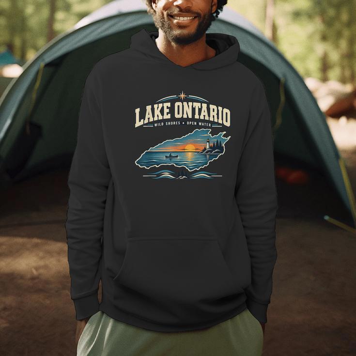 Lakes Lake Ontario Fishing Canoe Lighthouse Outdoor Men Hoodie Lakes Lake Ontario Fishing Canoe Lighthouse Outdoor Men Hoodie