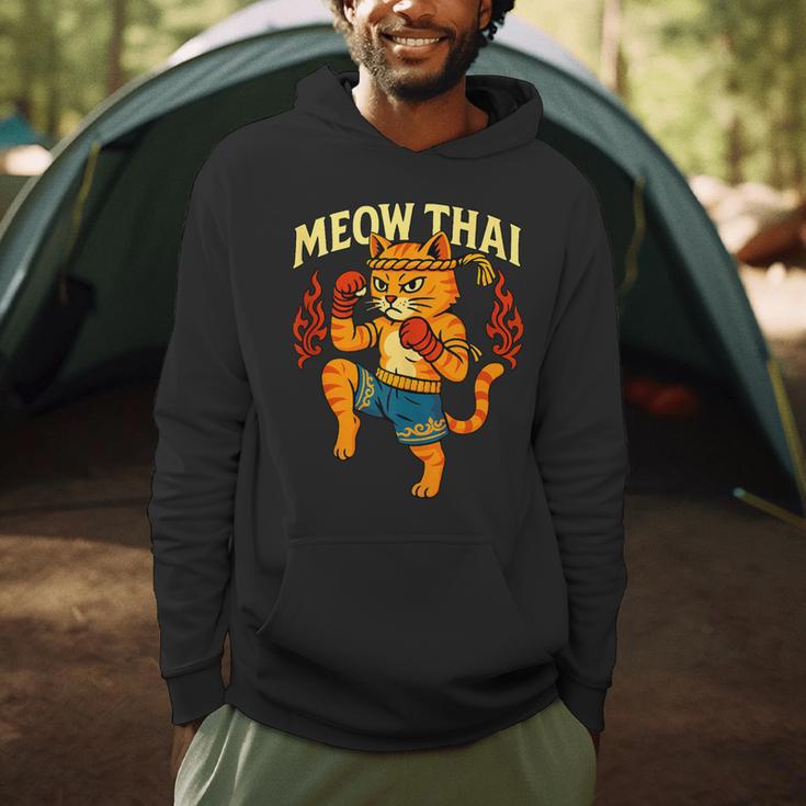 Meow Thai Muay Thai Cat Fighter Pun Dad Joke Men Hoodie Meow Thai Muay Thai Cat Fighter Pun Dad Joke Men Hoodie