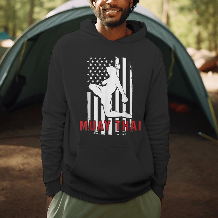 Muay Thai American Flag Fighter Patriotic Men Hoodie Muay Thai American Flag Fighter Patriotic Men Hoodie