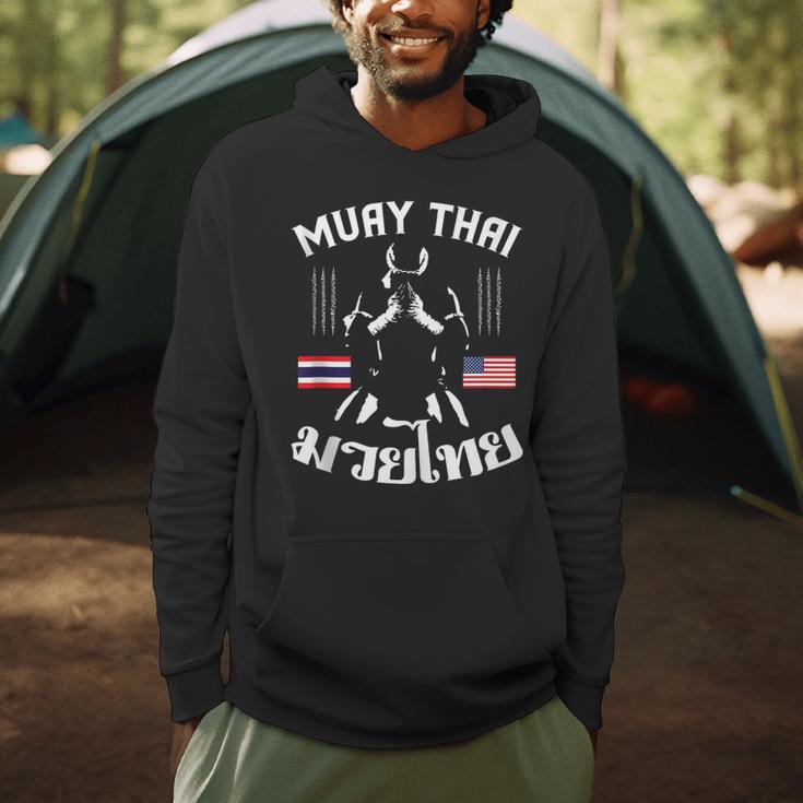 Muay Thai American Flag Martial Arts Thai Boxing Coach Men Hoodie Muay Thai American Flag Martial Arts Thai Boxing Coach Men Hoodie