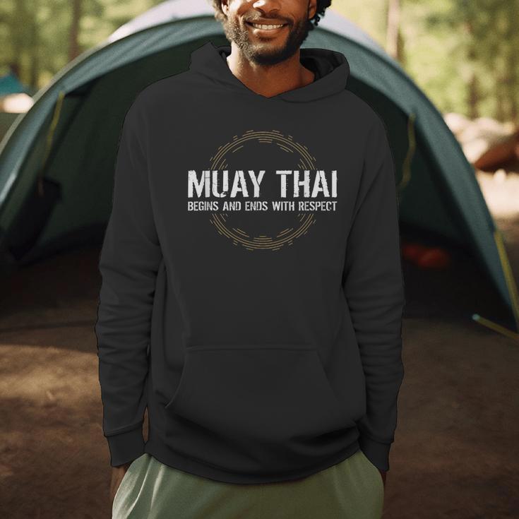 Muay Thai Begins And Ends With Respect Martial Arts Men Hoodie Muay Thai Begins And Ends With Respect Martial Arts Men Hoodie