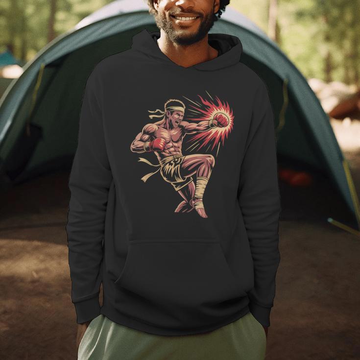 Muay Thai Fighter Southpaw Stance Minimal Silhouette Clean Men Hoodie Muay Thai Fighter Southpaw Stance Minimal Silhouette Clean Men Hoodie