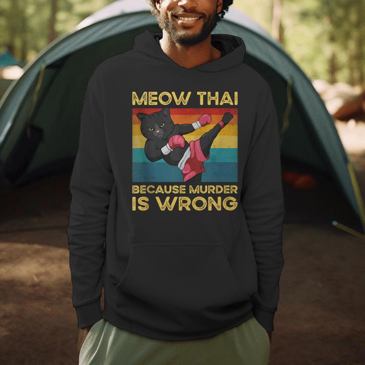 Muay Thai Because Murder Is Wrong Cat Meow Thai Men Hoodie Muay Thai Because Murder Is Wrong Cat Meow Thai Men Hoodie