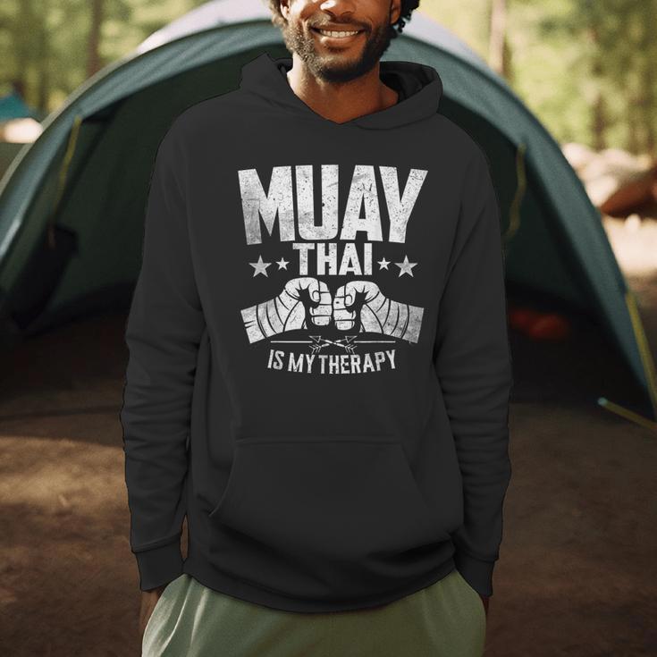 Muay Thai Is My Therapy Muay Thai Lovers Muay Thai Men Hoodie Muay Thai Is My Therapy Muay Thai Lovers Muay Thai Men Hoodie