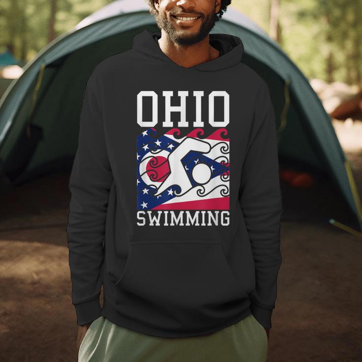 Ohio Flag Swimming Team Swim Swimmer US State Men Hoodie