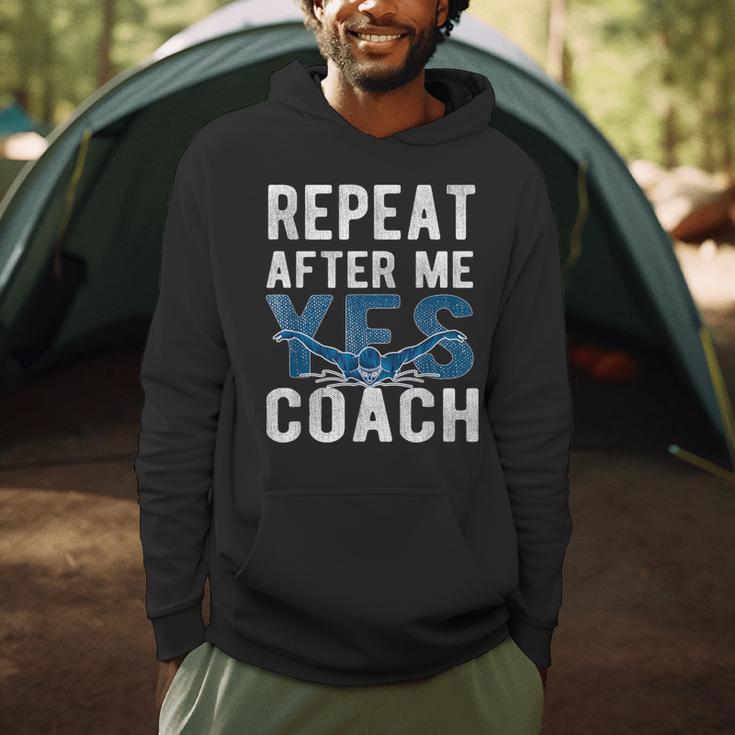 Repeat Yes Swim Coaching Swimming Coaches Men Hoodie