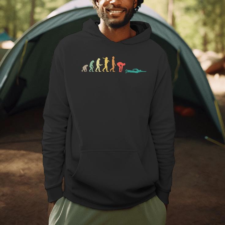 Retro Swimming Evolution For Swimmers Small Men Hoodie