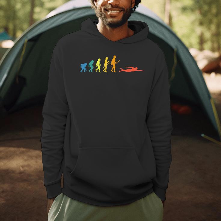 Retro Swimming Evolution For Swimmers Summer Water Lovers Men Hoodie Retro Swimming Evolution For Swimmers Summer Water Lovers Men Hoodie