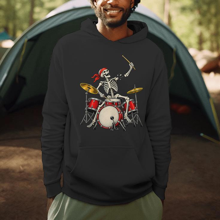 Skeleton Drummer Skull Drum Kit Halloween Sleeveless Men Hoodie