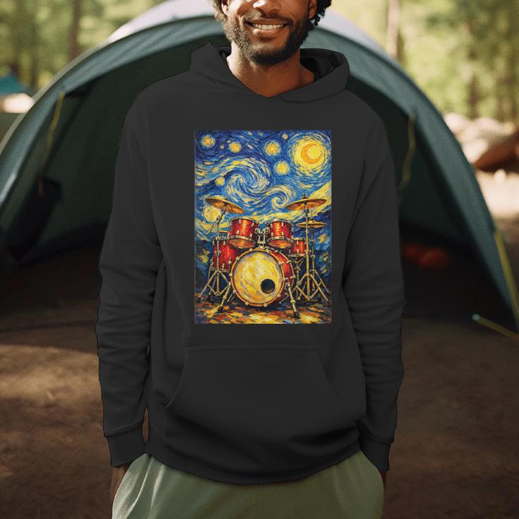 Starry Night Drum Kit Van Gogh Style Art Men Hoodie Starry Night Drum Kit Van Gogh Style Art Men Hoodie