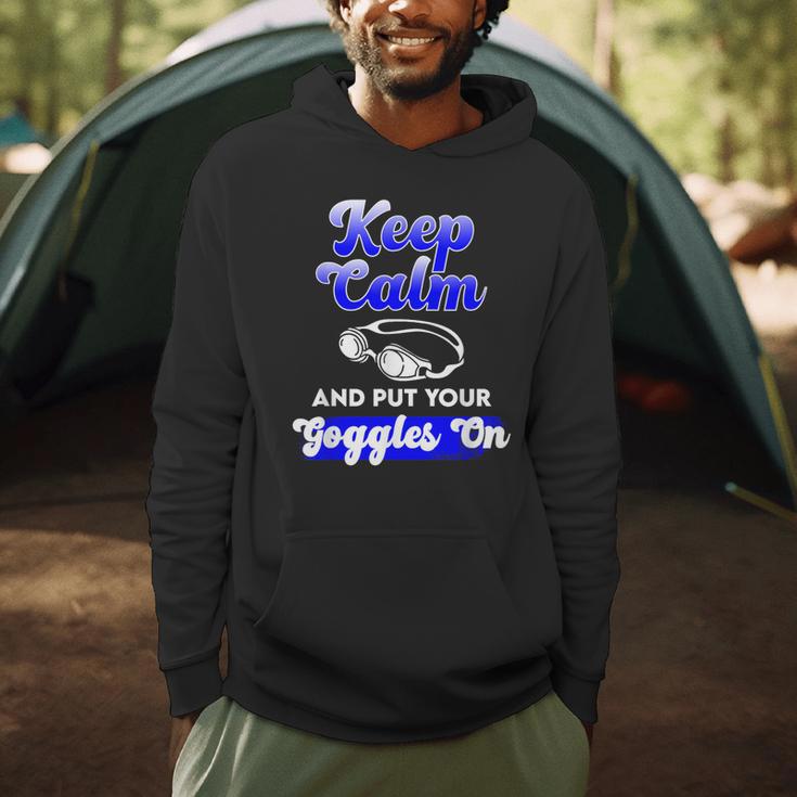Swimming Goggles Saying Swim Team Gear Men Hoodie