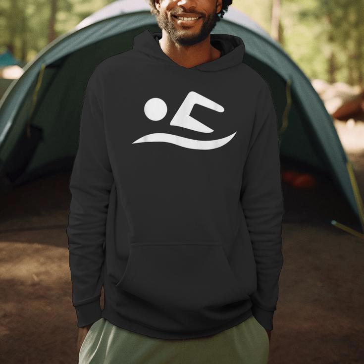 Swimming Silhouette Logo Men Hoodie Swimming Silhouette Logo Men Hoodie