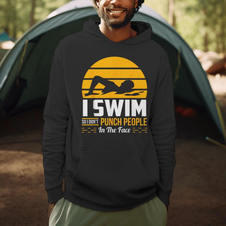 Swimming Swimmer Swim Team So I Don't Punch Men Hoodie Swimming Swimmer Swim Team So I Don't Punch Men Hoodie