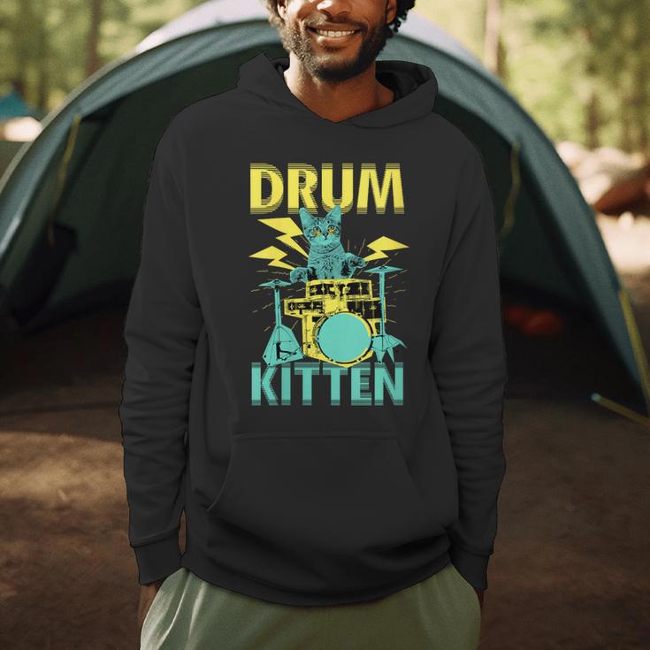 Women's Cute Drummer Cat Drum Kitten Men Hoodie Women's Cute Drummer Cat Drum Kitten Men Hoodie