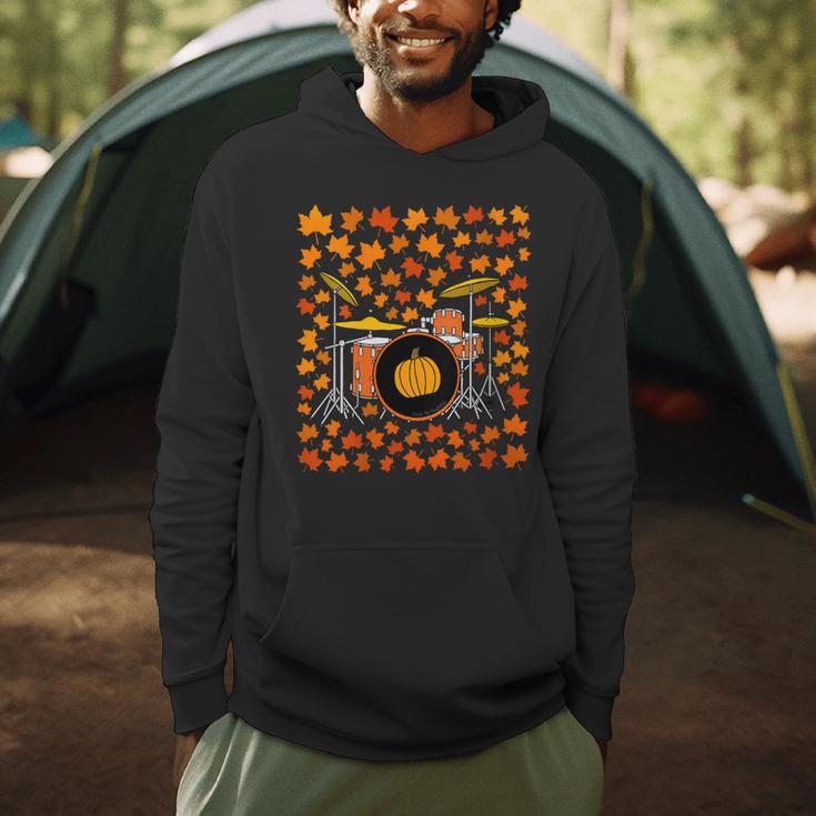 Women's Drum Kit With Leaves Fall Drummer Autumn Musician Men Hoodie Women's Drum Kit With Leaves Fall Drummer Autumn Musician Men Hoodie