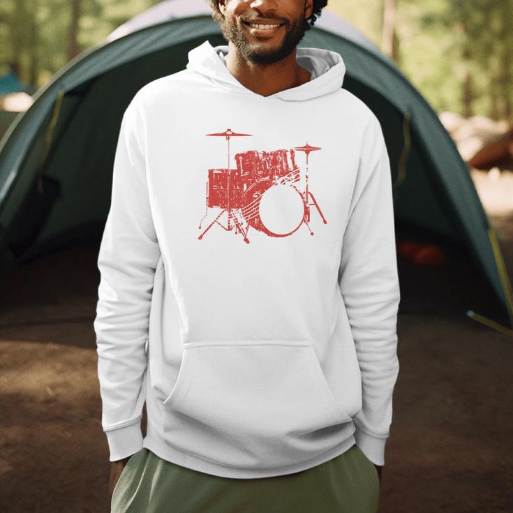 Drum Kit Drummer Band Musical Instrument Rock Music Men Hoodie