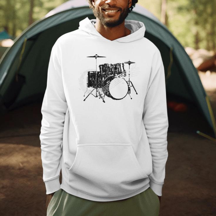 Drum Kit Drummer Band Musical Instrument Rock Music Raglan Baseball Tee Men Hoodie Drum Kit Drummer Band Musical Instrument Rock Music Raglan Baseball Tee Men Hoodie