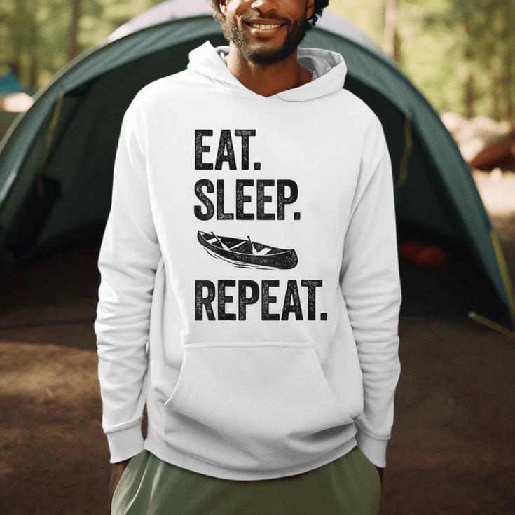Eat Sleep Canoe Repeat Canoeing Outdoors Raglan Baseball Tee Men Hoodie