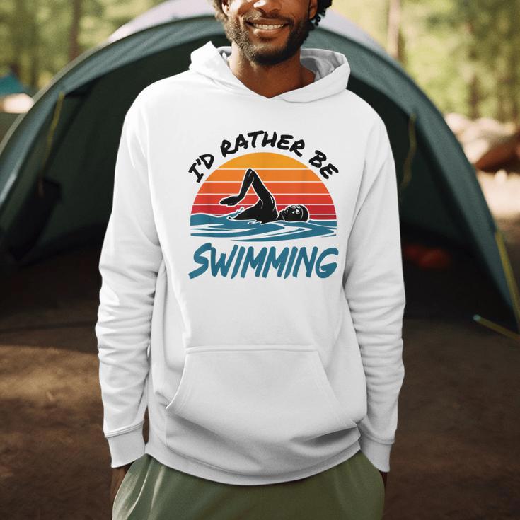 I'd Rather Be Swimming Retro Swim Swimmer Men Hoodie I'd Rather Be Swimming Retro Swim Swimmer Men Hoodie