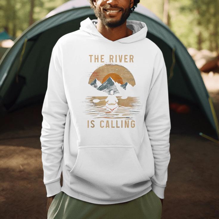 Kayak Kayak Vintage Mountains Canoe Kayak Raglan Baseball Tee Men Hoodie