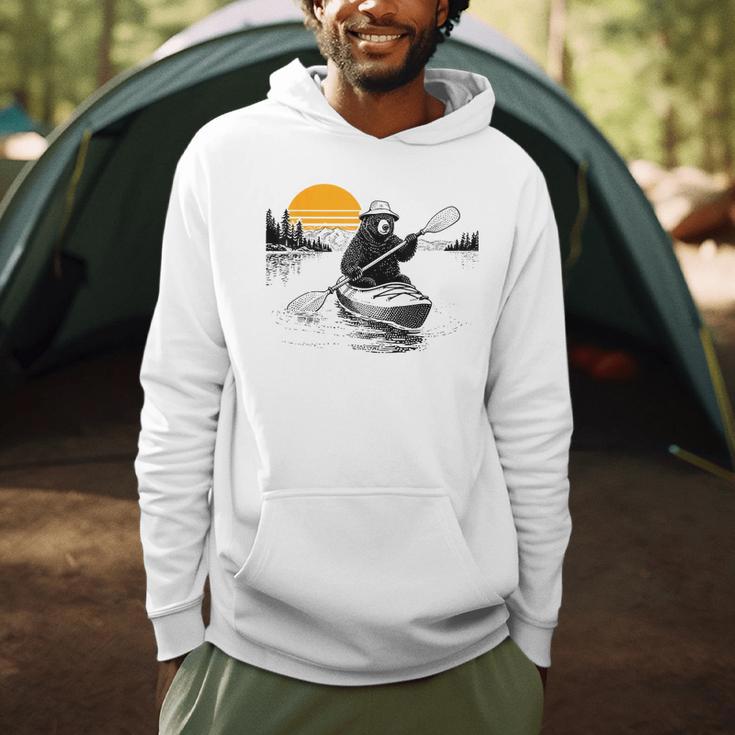 Kayaking Bear Retro Sunset Paddling Canoe Outdoor Adventure Men Hoodie Kayaking Bear Retro Sunset Paddling Canoe Outdoor Adventure Men Hoodie