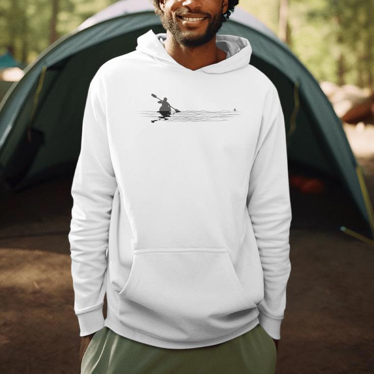 Kayaking Graphic Kayak Figure Kayaker Canoe Paddling Men Hoodie